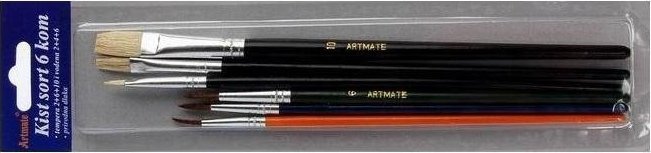 FANDY Pędzel zestaw okrągły 3szt + płaski 3szt