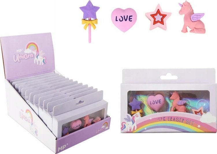 Teka Gumki ¶cieralne Unicorn 4szt