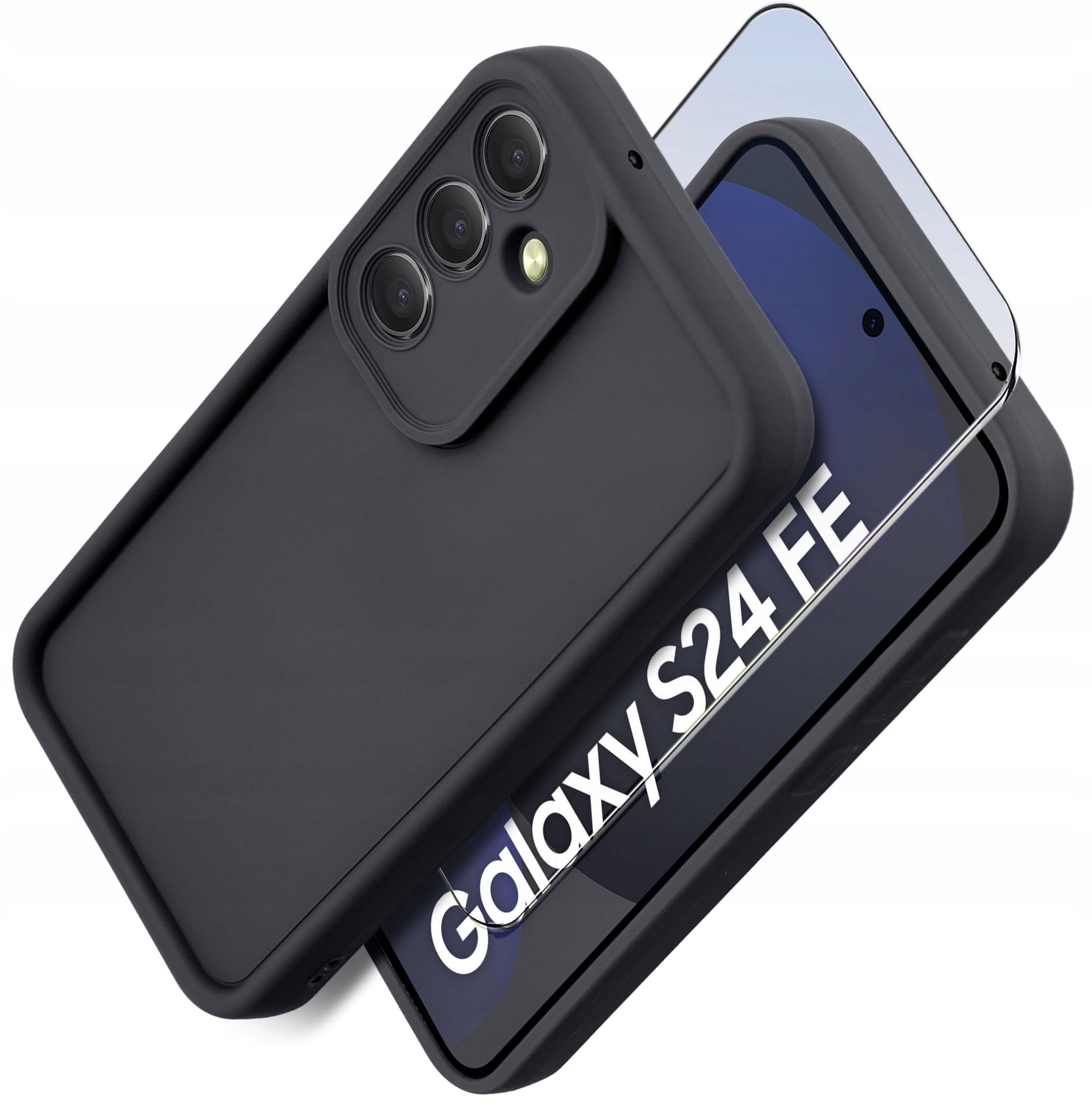 Etui do Samsung S24 FE silikonowe MATOWE + Szkło ochronne na ekran 9H