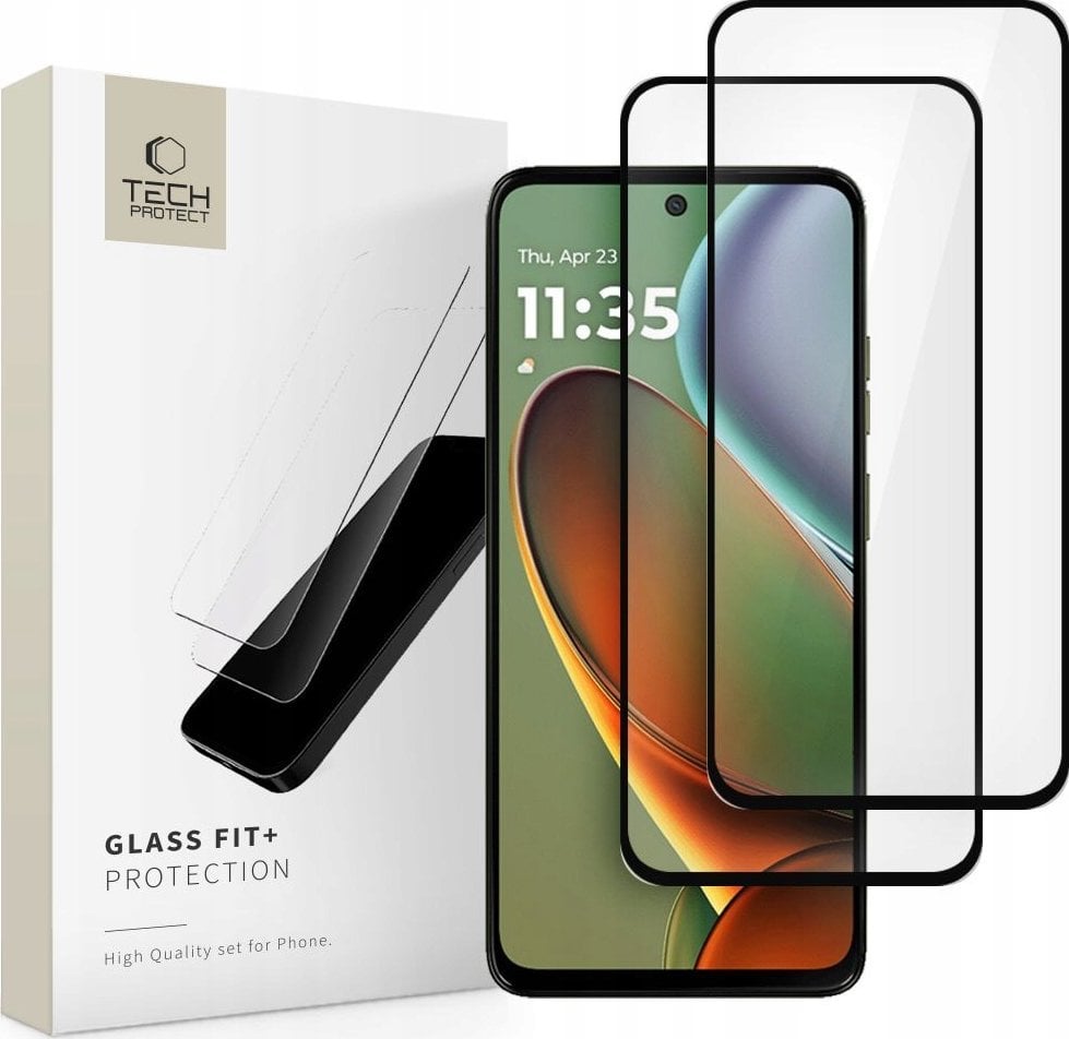 SZKŁO HARTOWANE TECH-PROTECT GLASS FIT+ 2-PACK MOTOROLA MOTO G15 / G15 POWER / G05 / E15 BLACK