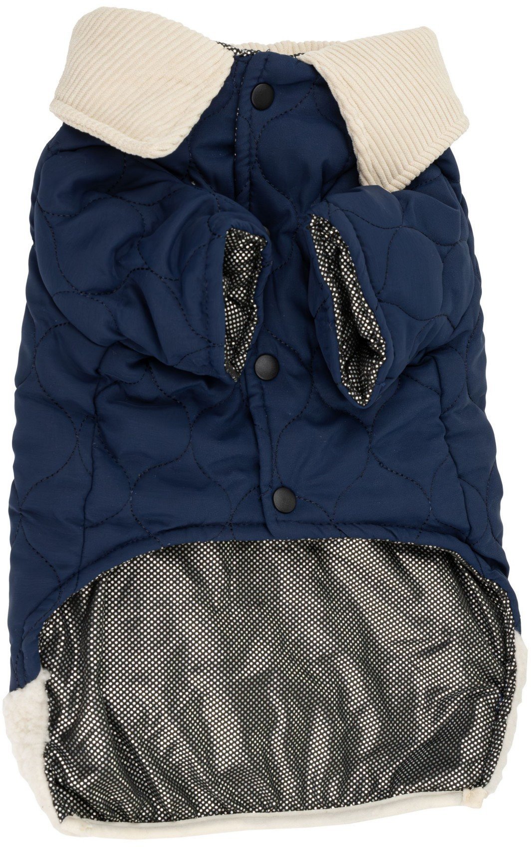 Kurtka, dla psa, granatowa, z ko�nierzykiem, pikowana, rozmiar S, 35