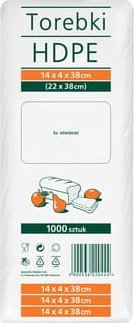 Torebki spożywcze 14x4x32 22x32cm 1000 sztuk HDPE [120|37]
