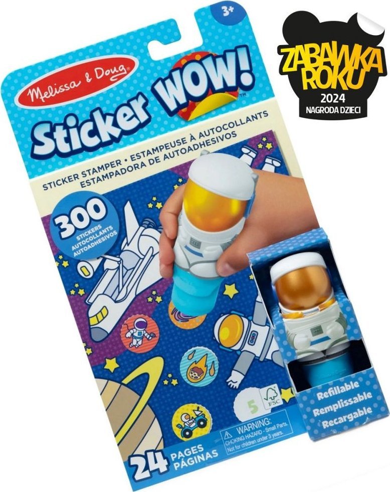 Sticker Wow - Książeczka i stempelek z naklejkami - Astronauta
