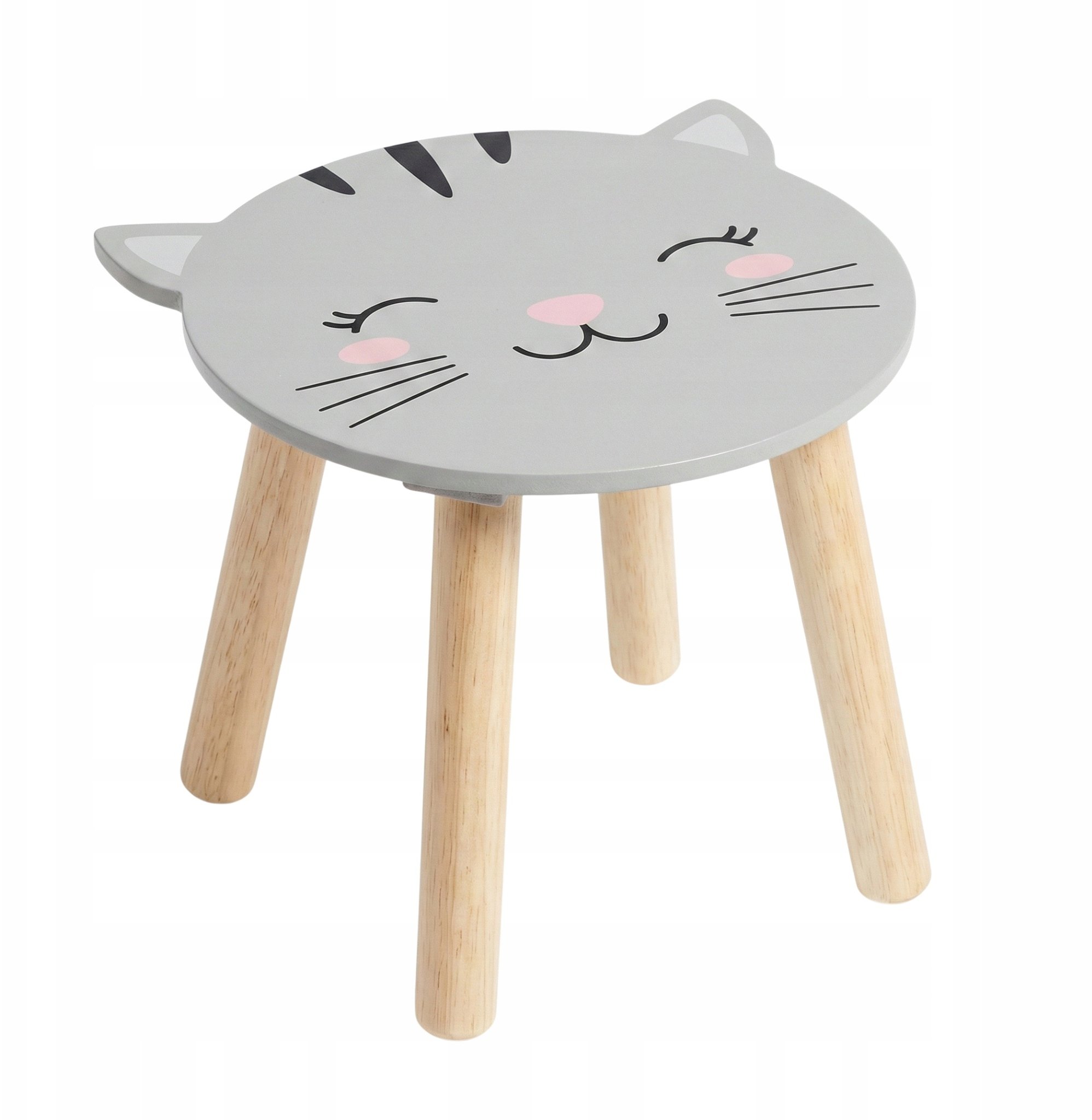 Drewniany stołek dziecięcy SAFARI z motywem zwierząt, 28 cm