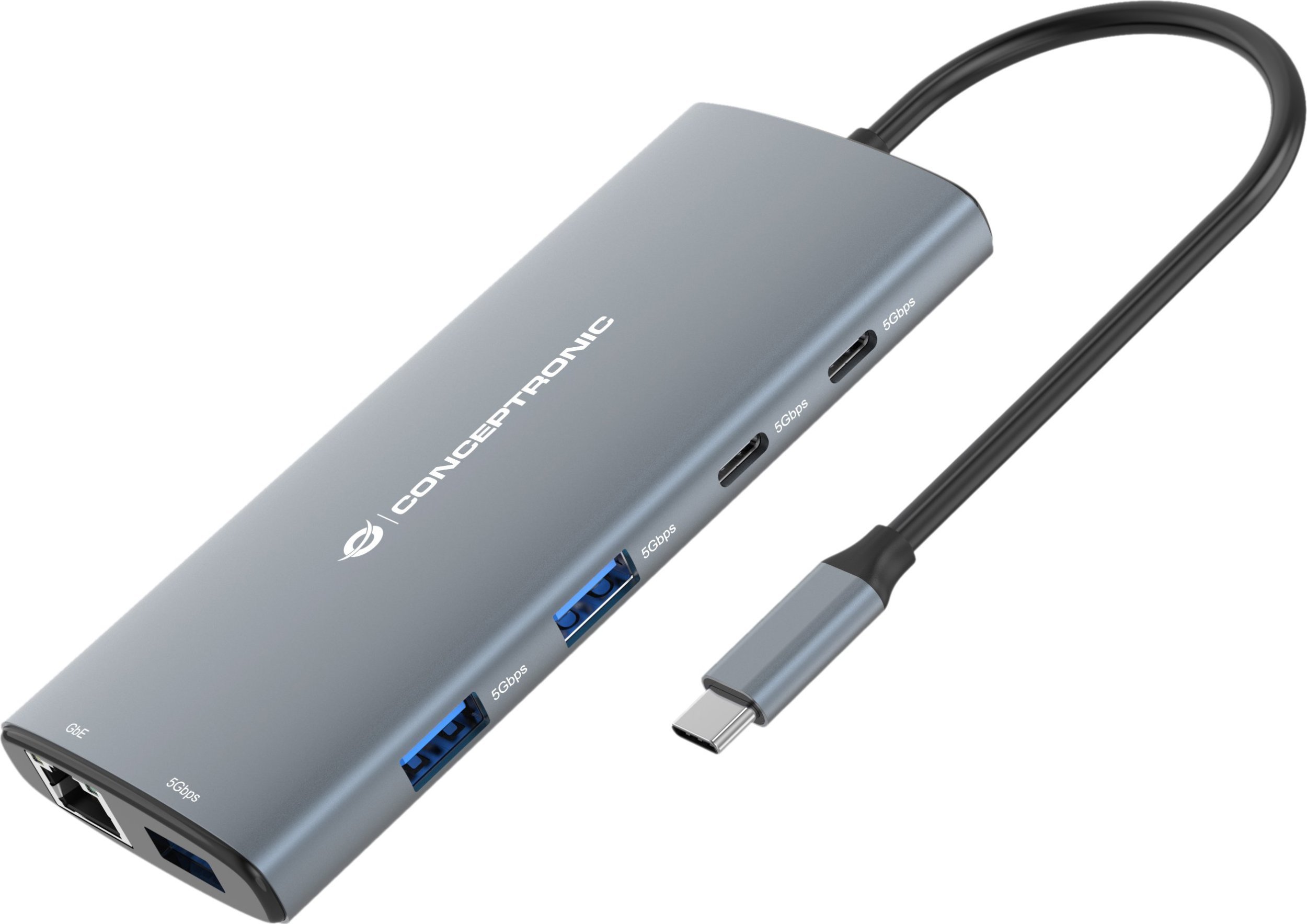 HUB USB Conceptronic CONCEPTRONIC 10-in-1 Dock USB-C-> HDMI,2xUSB-C,3xUSB-A,SD sw