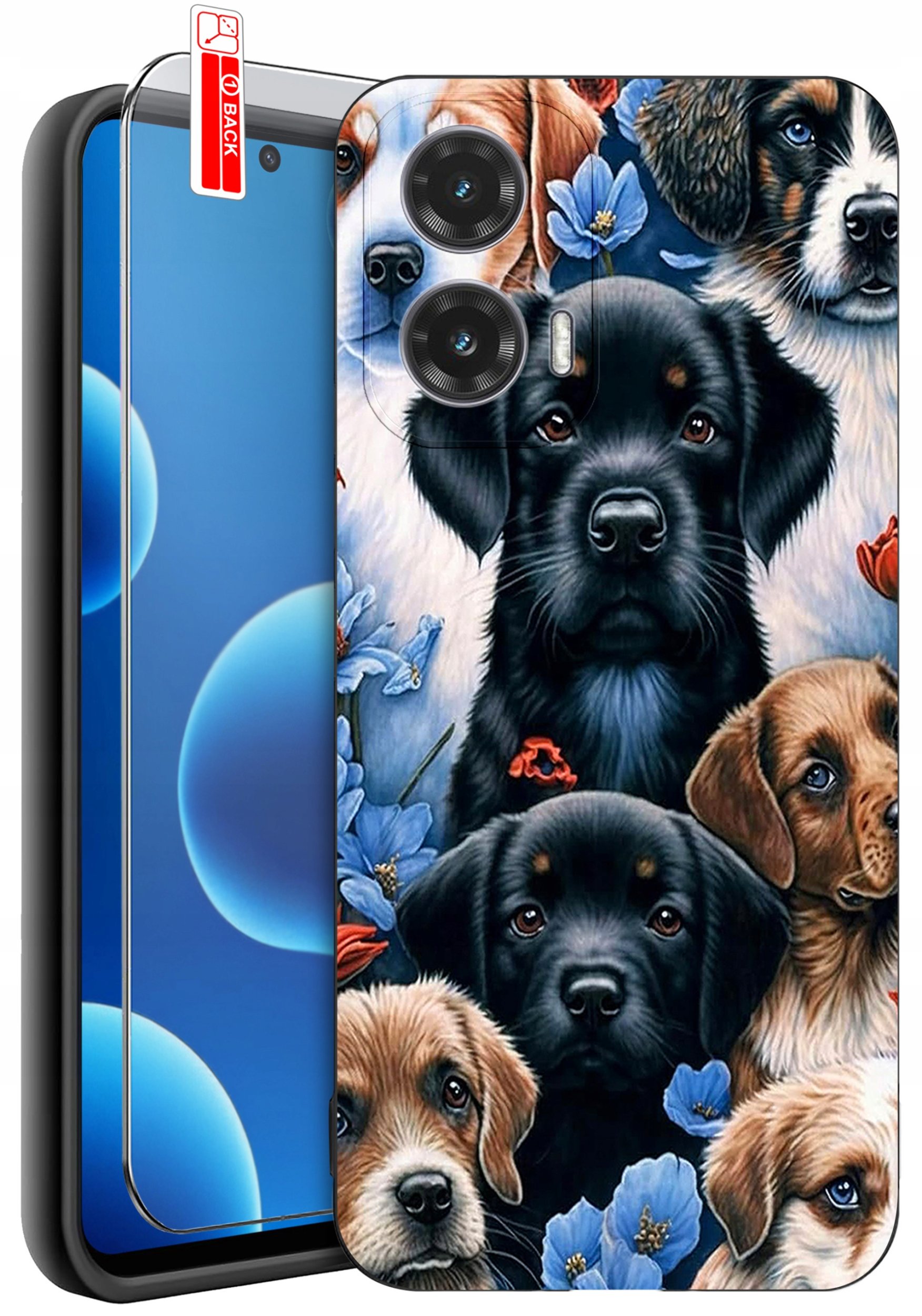 ETUI do Motorola Moto G45 5G | WZORY | SILIKONOWE MATT CASE + SZKŁO 9H