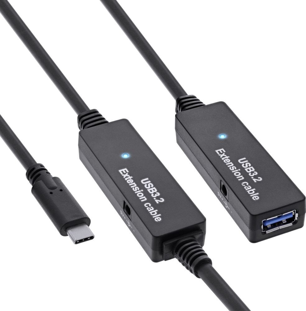 InLine InLine® USB 3.2 Gen.1 active extension, USB-C male to USB-A female, 15m