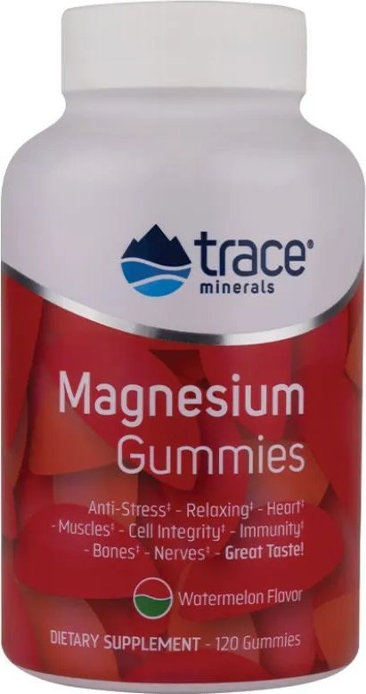 TRACE MINERALS Trace Minerals - Magnez, Arbuz, 120 żelek