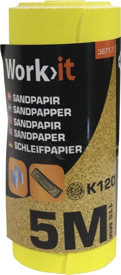 Dedra Work>it® K120 Sandpapir 11,5×500 cm 1 rulle