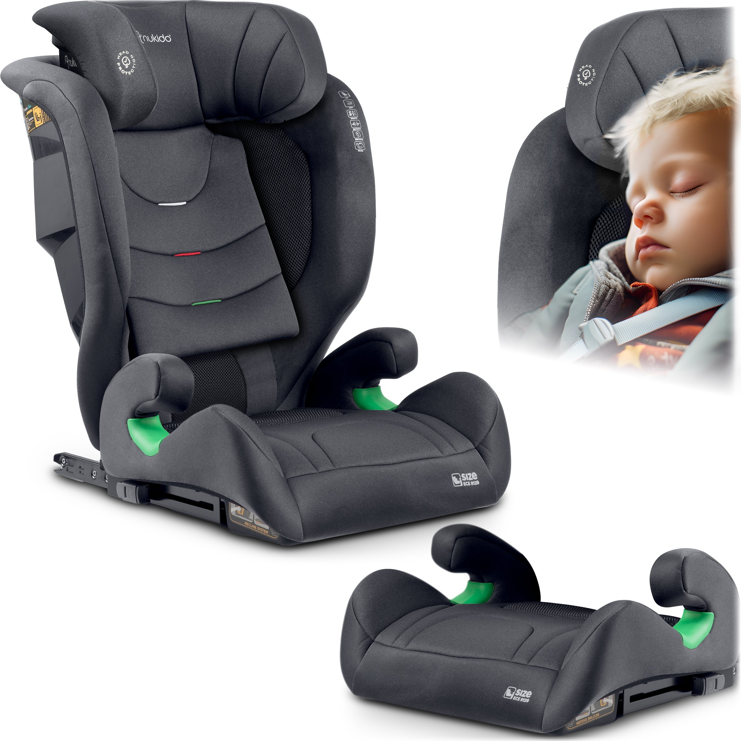 Fotelik samochodowy Nukido Fotelik samochodowy Louis Soft szary15-36 kg ISOFIX