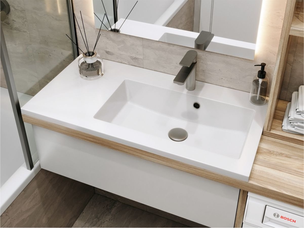 Umywalka wpuszczana MIRAGGIO BARCELONA R 80*40*15 Połysk Biała 0000487