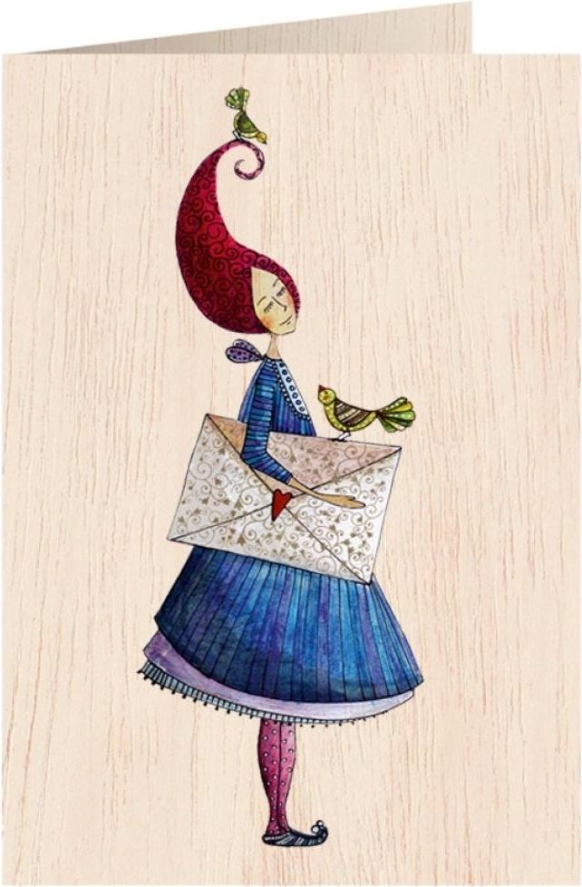 Cozywood Karnet drewniany C6 + koperta List