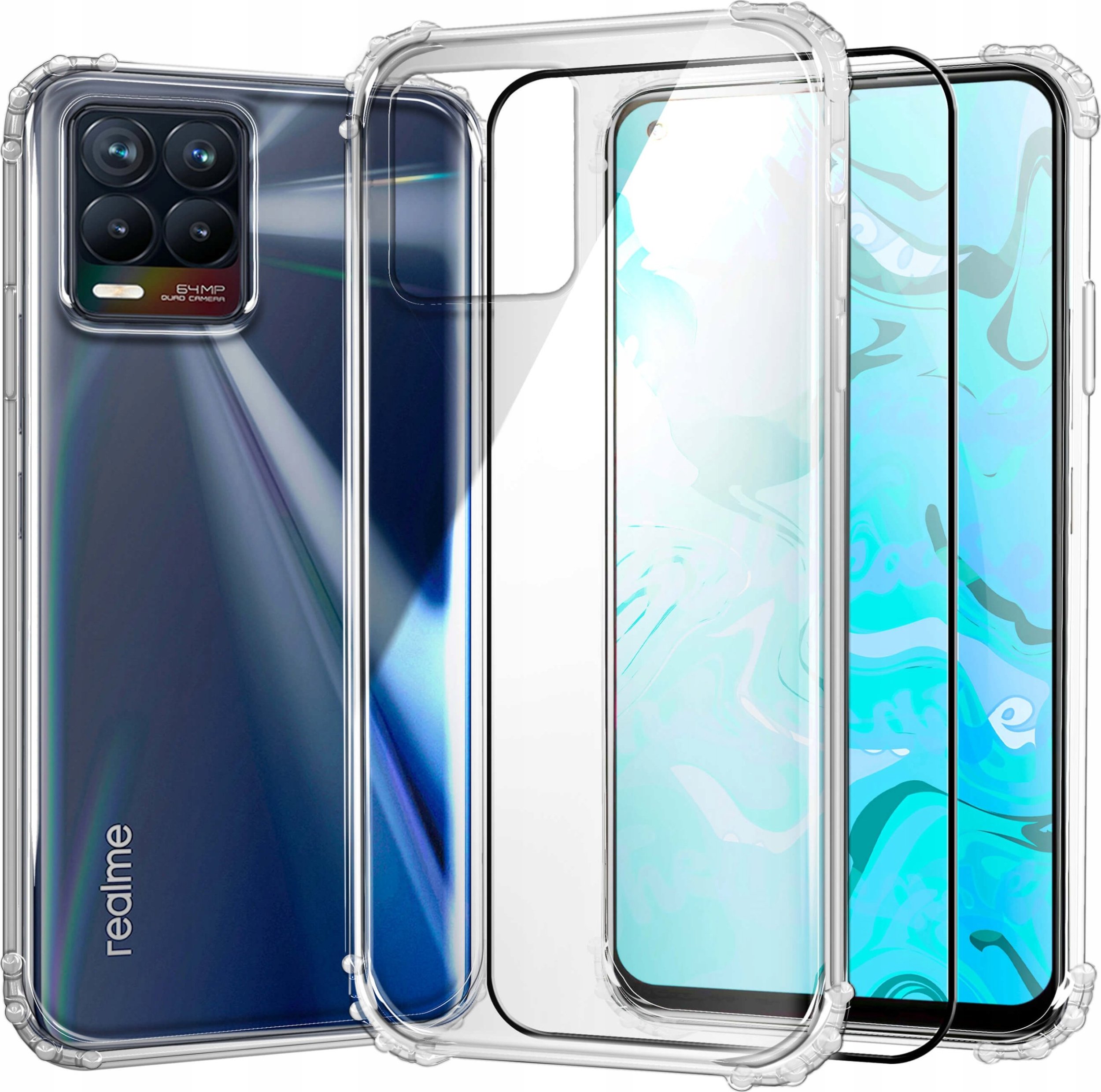 Hello Case Etui do Realme 8 / 8 PRO (Przezroczyste, Pancerne, Na Telefon) Szkło Pełne