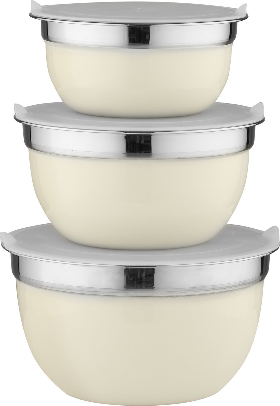 Florina Zestaw misek nierdzewnych z pokrywką Florina 3 sztuki