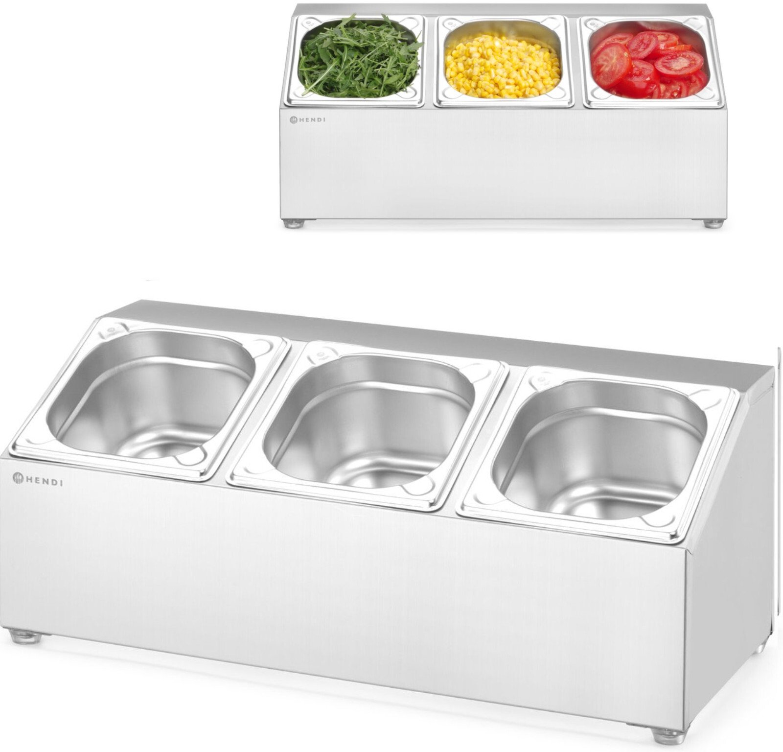 Hendi Stojak ekspozytor stalowy na pojemniki gastronomiczne 3x GN 1/6