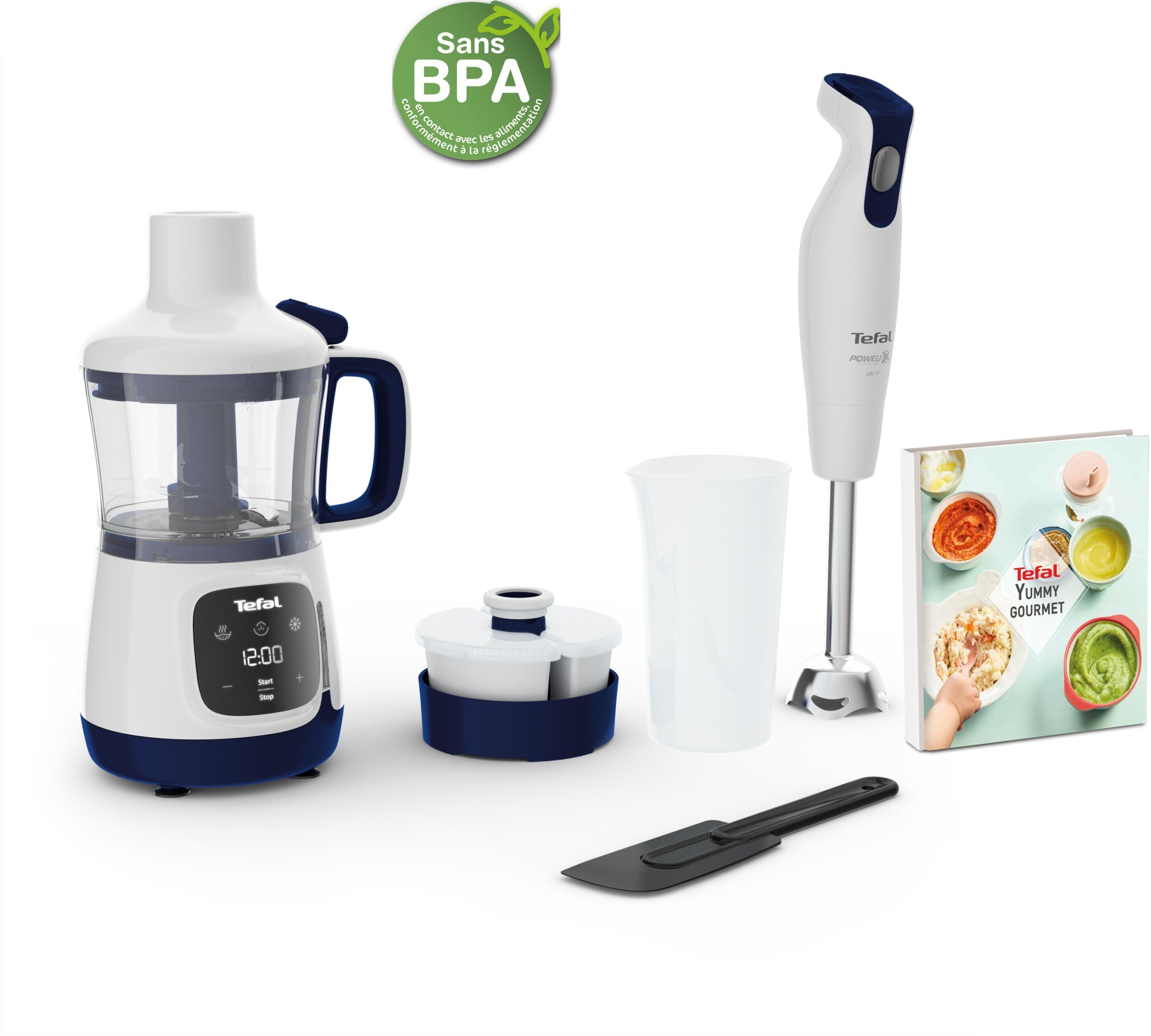 Tefal Yummy Gourmet HB55W4 0,8 l Blender z funkcją gotowania 600 W Biały