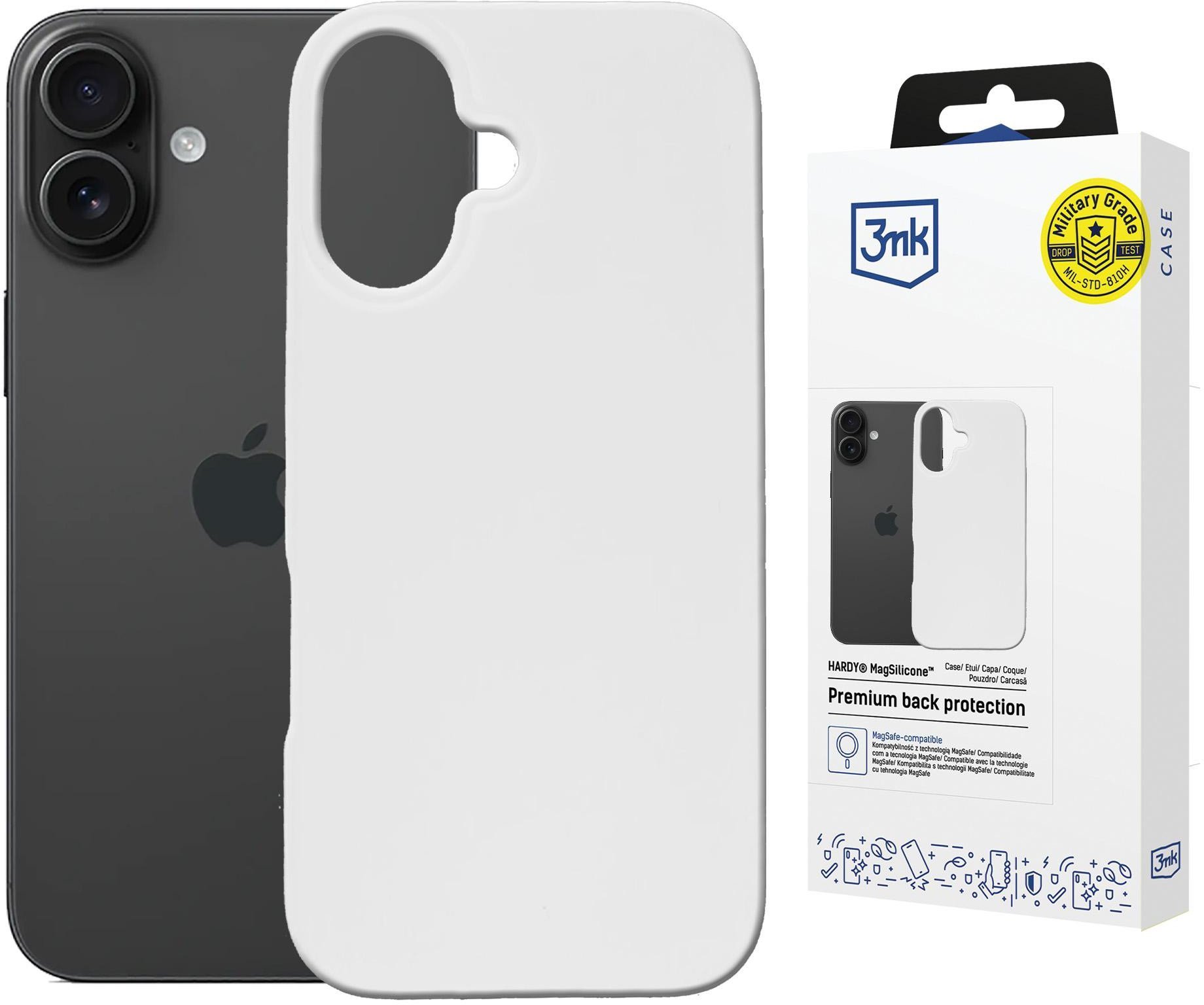 Etui 3MK Hardy MagSilicone do Apple iPhone 16 Plus biały