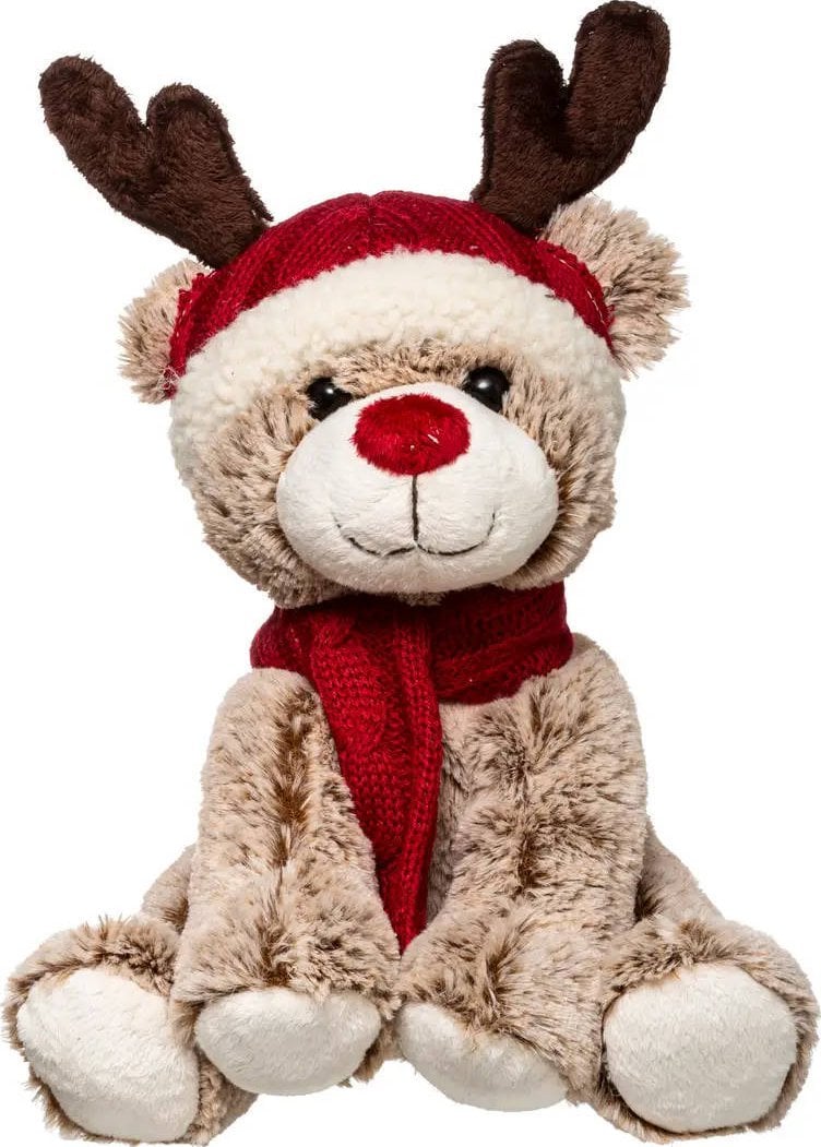 Atmosphera Pluszowy renifer w czapce, 35 cm