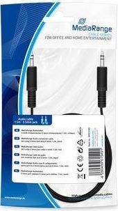 Kabel MediaRange Jack 3.5mm - Jack 3.5mm 1.5m czarny (MRCS189)