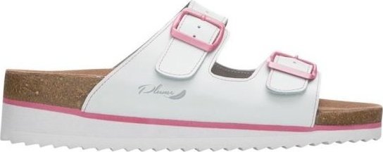 Ardon JUNO WHITE G3301 - damski klapek korkowy biały z podniesioną piętą 37