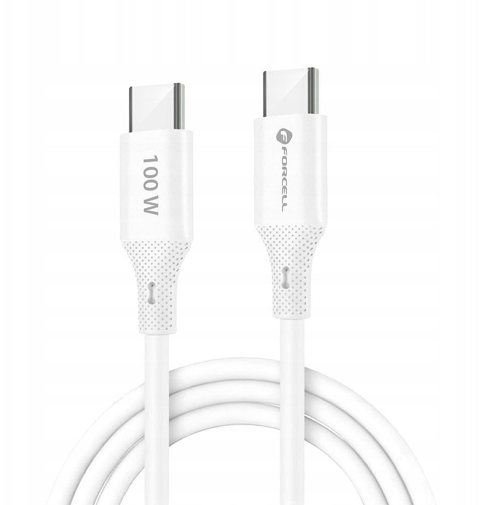 Kabel USB ForCell USB-C - USB-C 1 m Biały