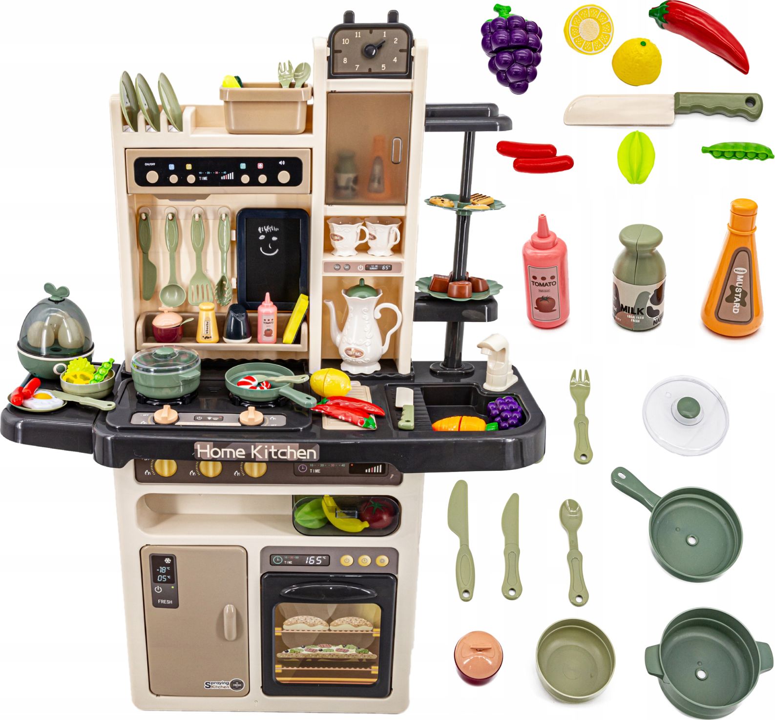 Multifunkcyjna Kuchnia Z Jajowarem - Para I Dźwięk Beżowo-szara