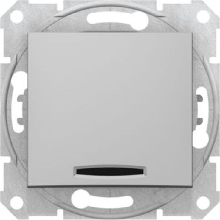 Schneider Electric Sedna Łącznik schodowy z podświetleniem aluminium SDN1500160