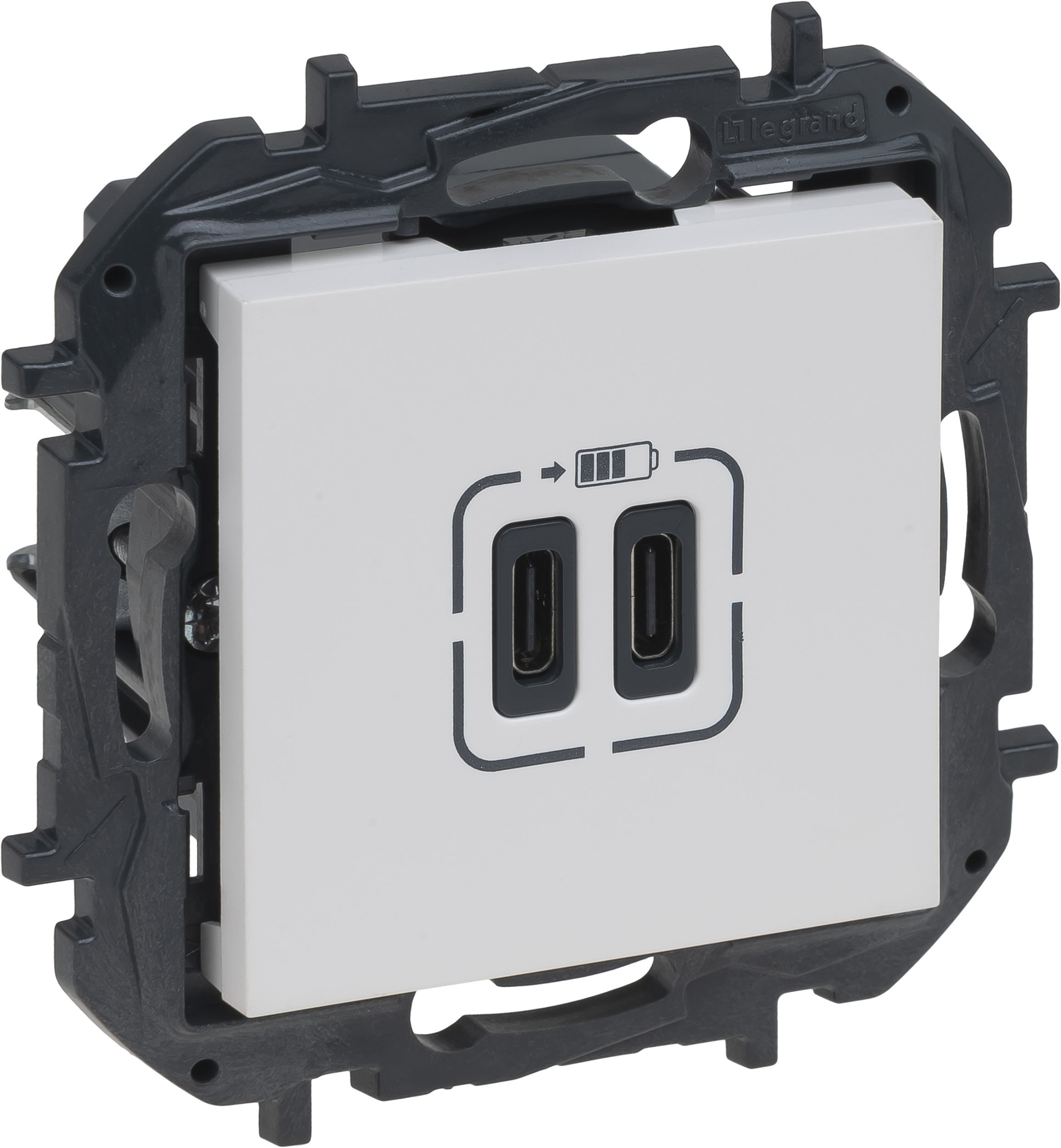 Niloe Step Gniazdo podwójne USB 2xUSB c, 3a - kolor biały 863139B