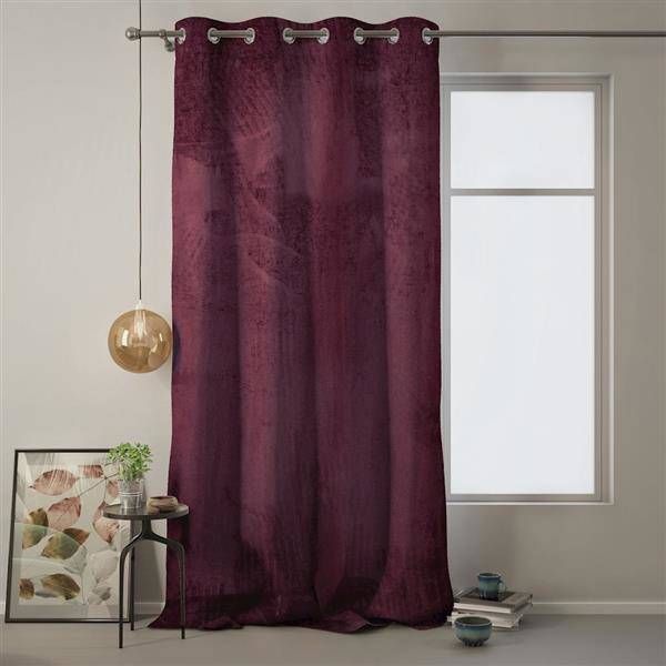 AmeliaHome Zasłona Velvet na przelotkach Burgund 140X270