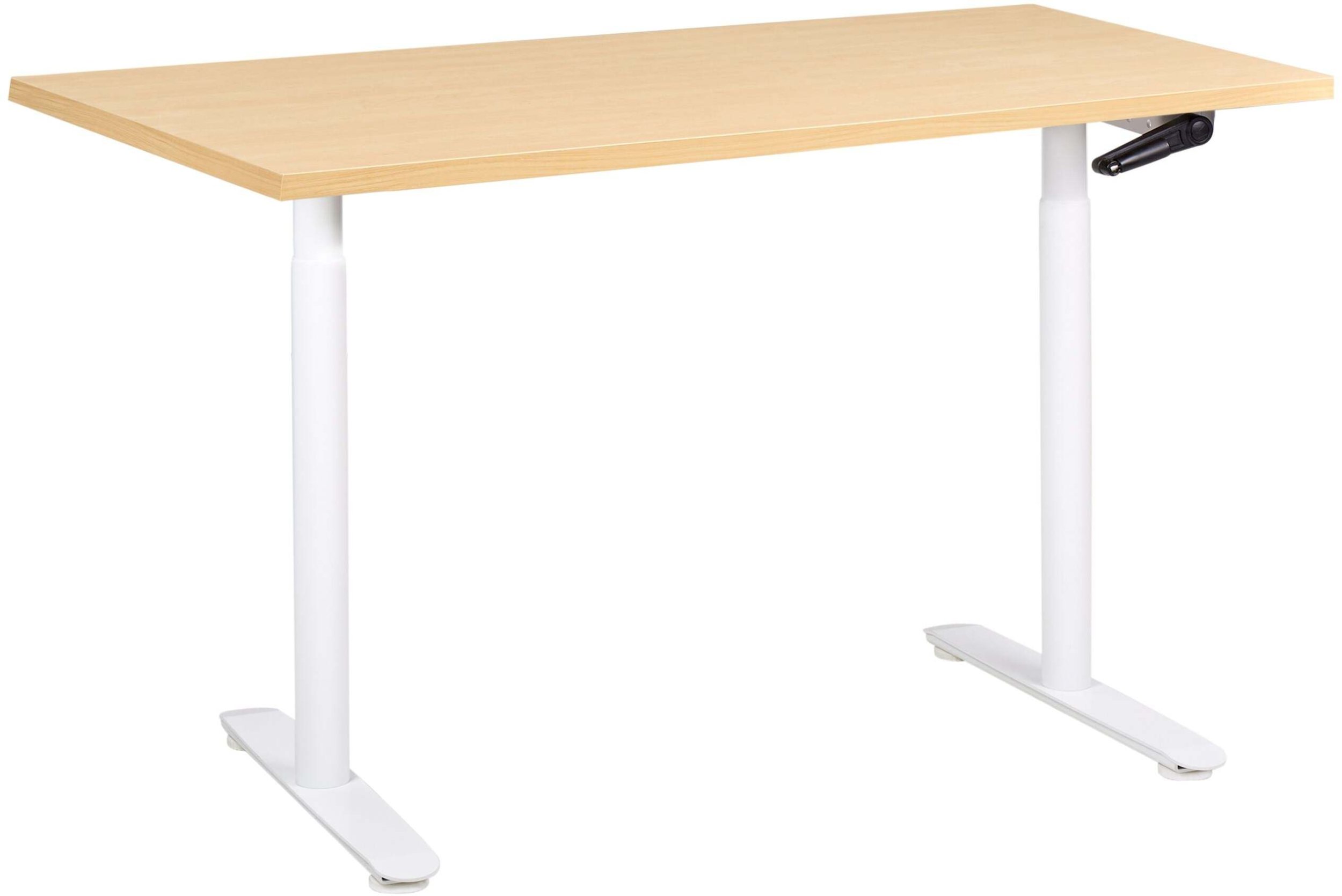 Biurko regulowane manualnie DESTINAS Jasny brąz/ biały 120 cm 60 cm