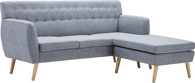 Elior Tapicerowana pikowana sofa Larisa 2L - jasny szary