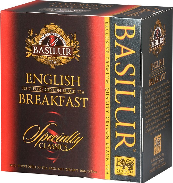 Basilur Basilur ENGLISH BREAKFAST czarna herbata cejlońska BOPF - w kopertach 50 x 2 g