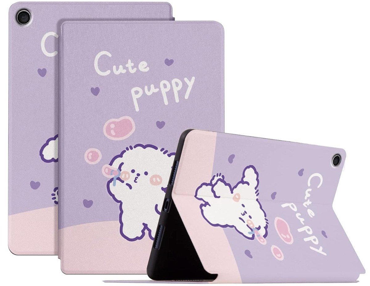 Etui Slimcase do Lenovo Tab M10 10.1 2022 Gen 3, Fioletowe z motywem psa