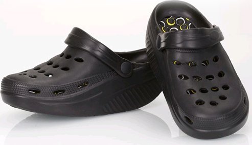 Klapki krokodylki na kołyskowej podeszwie czarne rozmiar 34