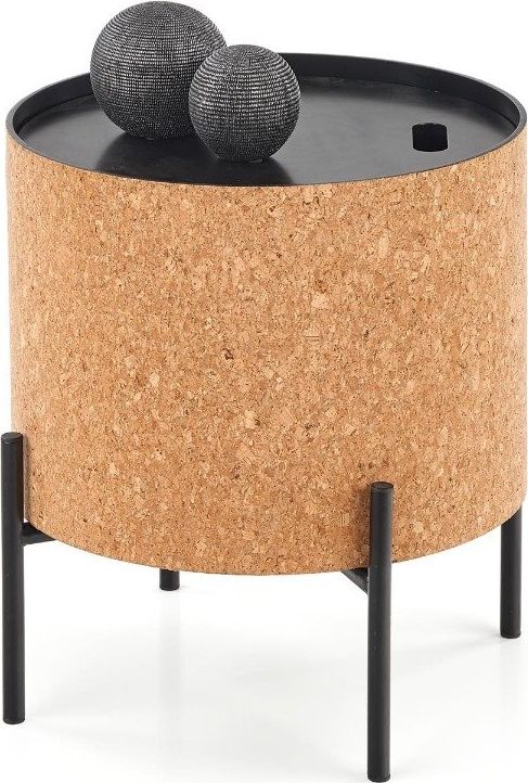 Halmar Stolik kawowy SASHA 38x38 naturalny/czarny