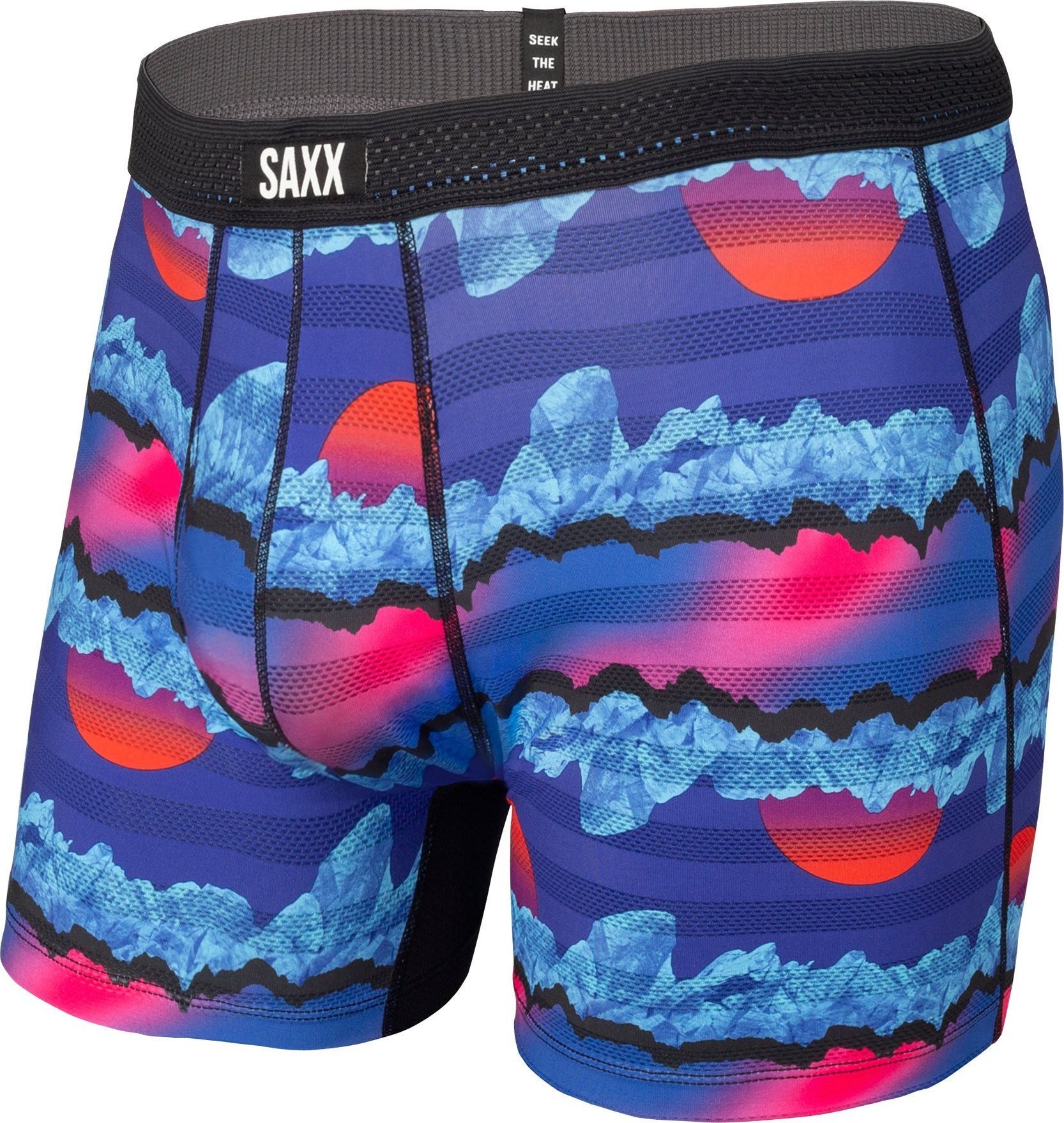 SAXX HOT SHOT BOXER BRIEF FLY BLUE ICEBERG STRIPE S
