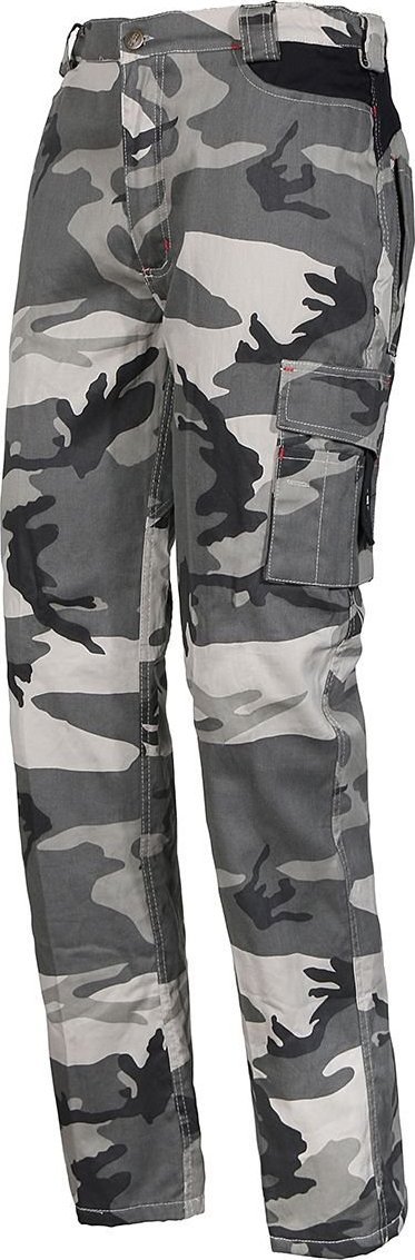 INDUSTRIAL STARTER ISSA SPODNIE ZIP 8029NB - spodnie w kolorze moro, wiele kieszeni, odpinane nogawki, 100% bawełny - moro XXL