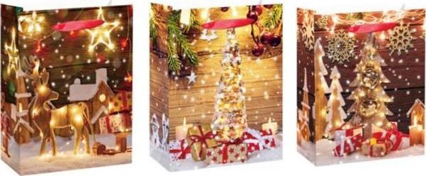 JU-PITER Torebka ozdobna prezentowa świąteczna SD25 2631A 30x42x25cm p12 mix cena za 1 szt