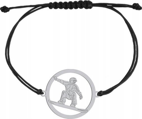 Radziszewska Jewellery Bransoletka Srebrna Snowboarding Prezent 925 na sznurku GRAWER GRATIS