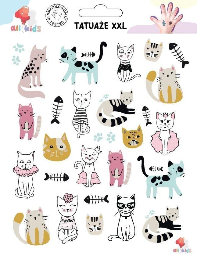 Dodo Tatuaże zmywalne dla dzieci Kotki XXL