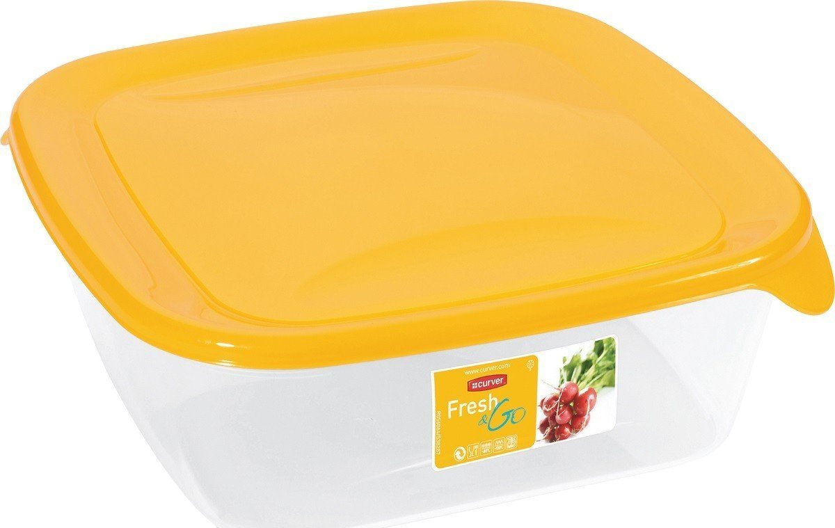 Curver CURVER - Pojemnik na żywność Fresh&Go - kwadrat - żółty - 0,25 L