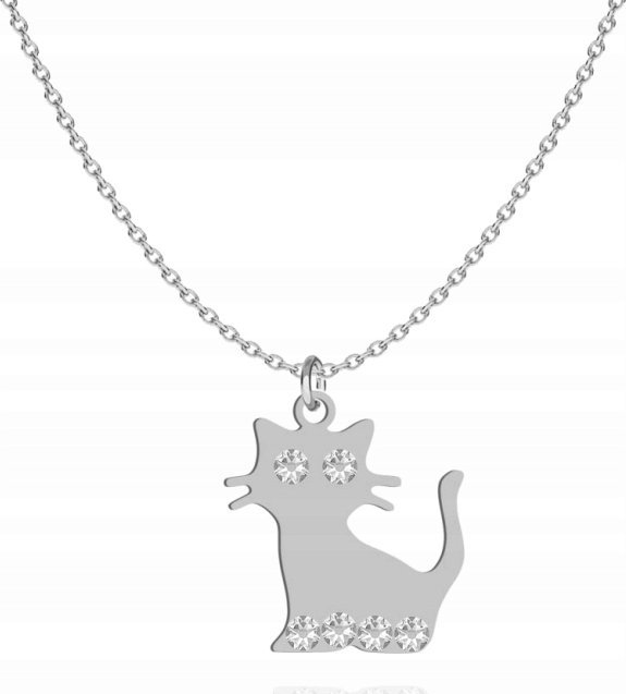 Radziszewska Jewellery Srebrny Naszyjnik z KOTKIEM GRAWER DEDYKACJA