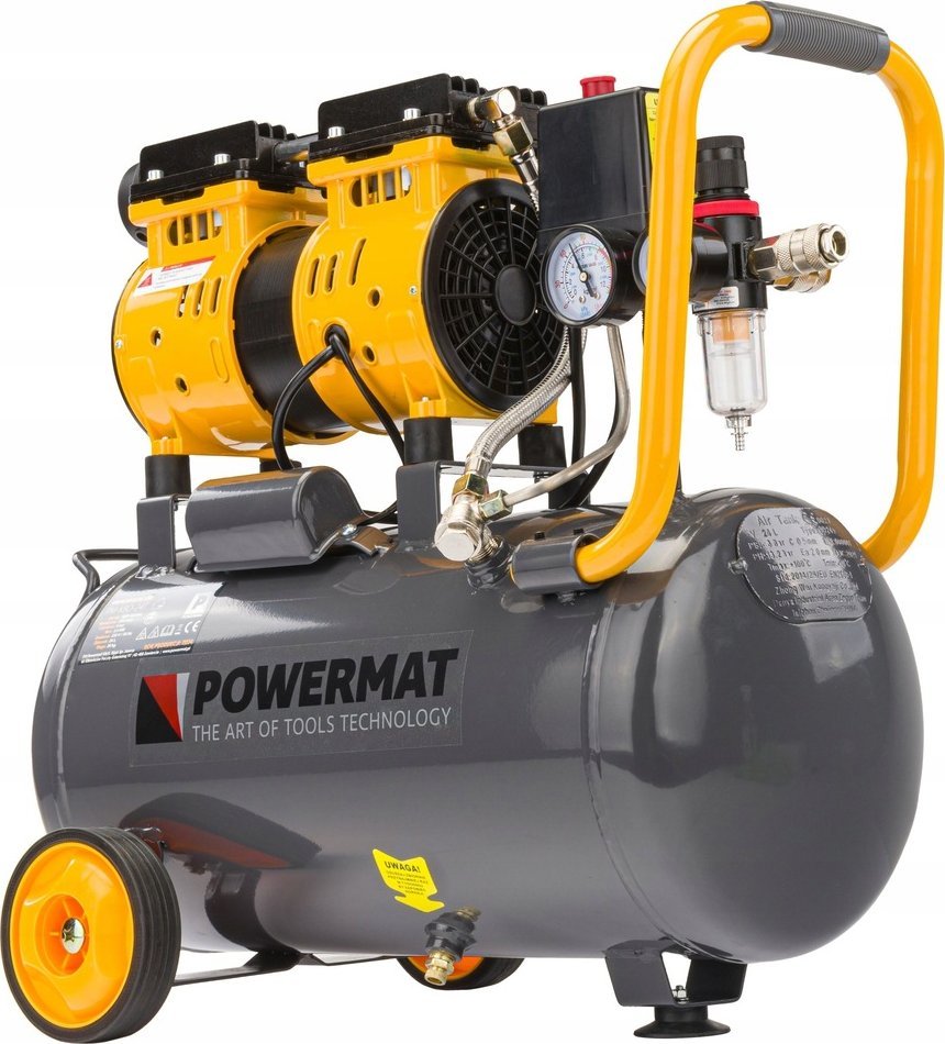 KOMPRESOR BEZOLEJOWY 24L SPRĘŻARKA 8 BAR 220l/min 230V SEPARATOR CICHY 59dB