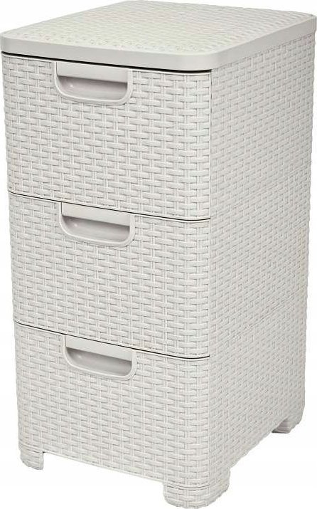 Kadax Curver Regał Z 3 Szufladami Komoda Kremowy