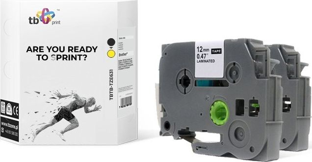 TB Print Taśma TBTB-TZE631 Brother Czarny na Żółtym 12x8mm 2 szt.