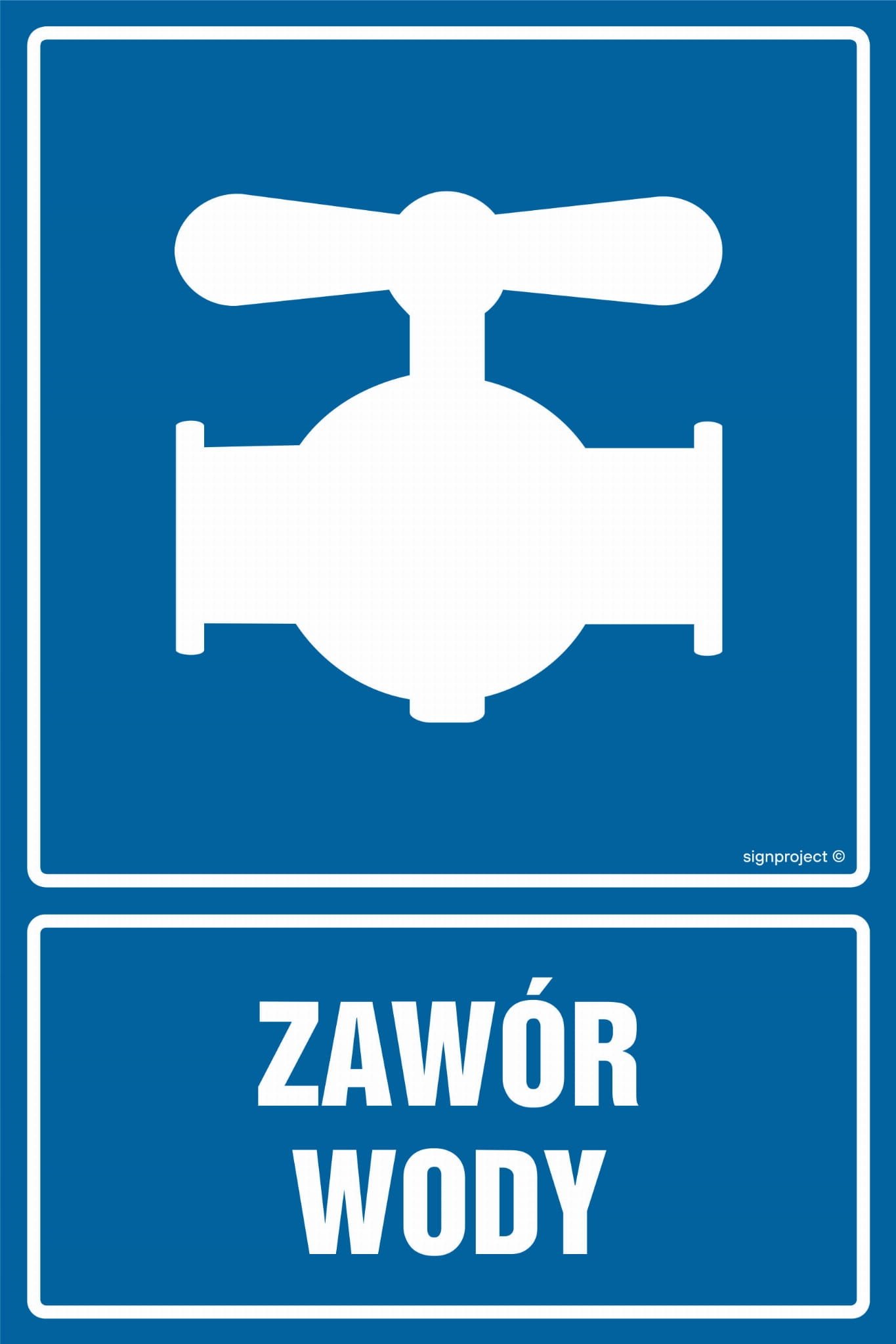 Zawór Wody - 75 X 100 Tabliczka Znak Płyta Niebieska Sztywna Z Przylepcami Libres Polska Sp Jd042_75X100_Pn 5904937362796