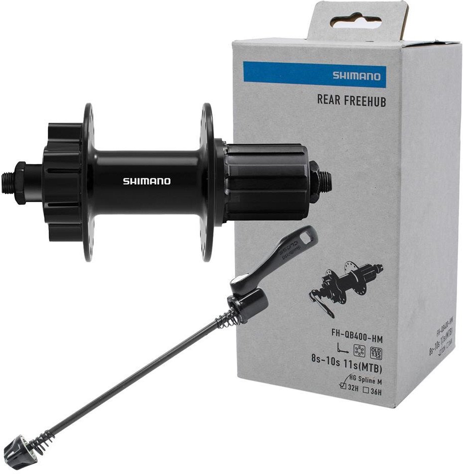 Piasta tylna Shimano Cues FH-QB400-HM, łożyska maszynowe, 8-11 rzędów, 6 śrub, 135 mm, QR, 32H