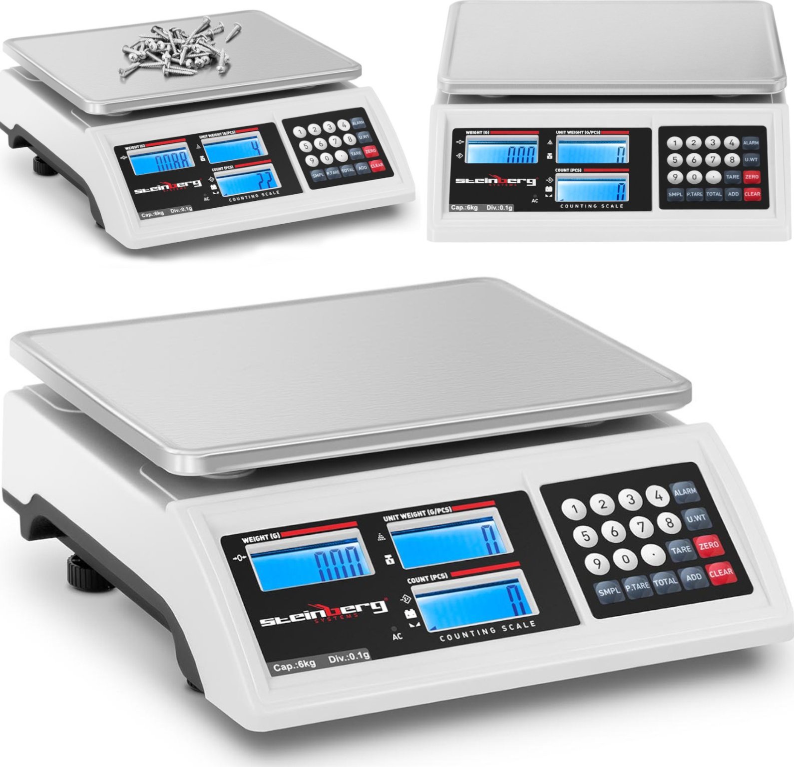 Steinberg Waga sklepowa handlowa licząca LCD RS232 6000 g / 0.1 g Waga sklepowa handlowa licząca LCD RS232 6000 g / 0.1 g