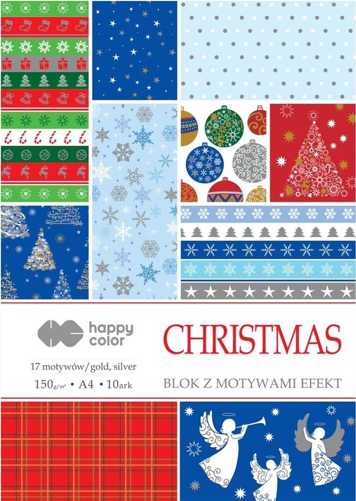 Happy Color Blok A4/10 z motywami Święta 2 150g HAPPY COLOR