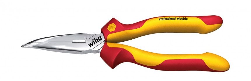 Wiha Szczypce telefoniczne płaskie wygięte z izolowaną rękojeścią 1000V 160mm (26728)